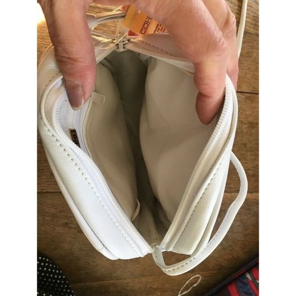 Vintage  Fellini white leather shoulder bag NEW - Picture 7 of 8